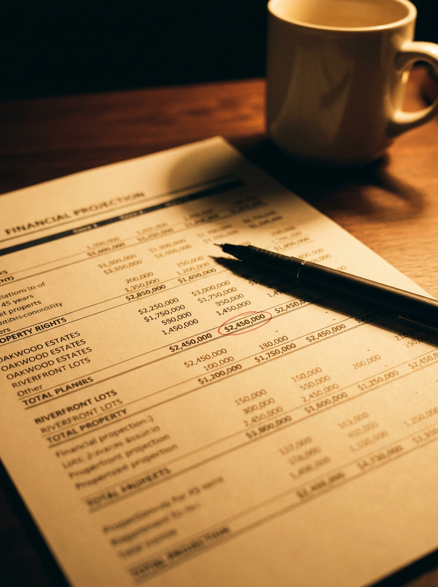 Financial projection document — running the numbers before showing a property